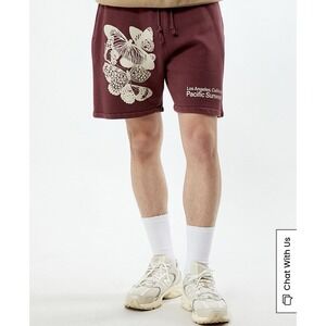 Pacsun Pacific Sunwear Patterns Sweat Shorts Burgundy Men's Size M